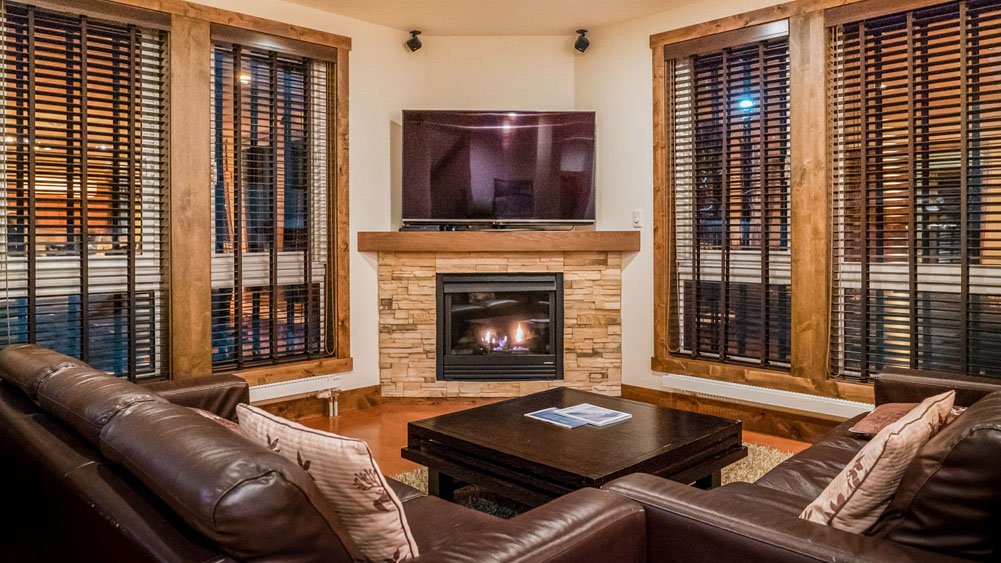 Gouka Chalet - fireplace in living area